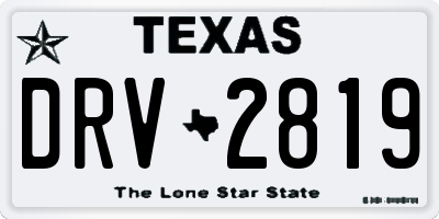 TX license plate DRV2819