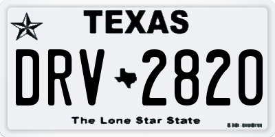 TX license plate DRV2820