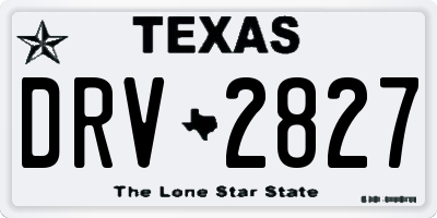 TX license plate DRV2827