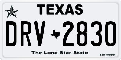 TX license plate DRV2830