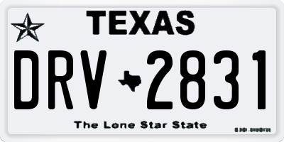 TX license plate DRV2831