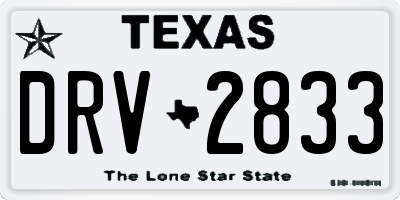 TX license plate DRV2833