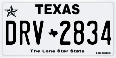 TX license plate DRV2834