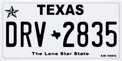 TX license plate DRV2835