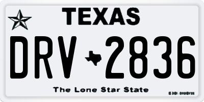 TX license plate DRV2836