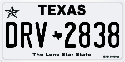 TX license plate DRV2838