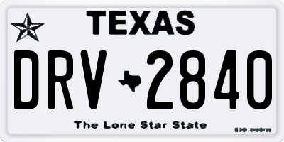 TX license plate DRV2840