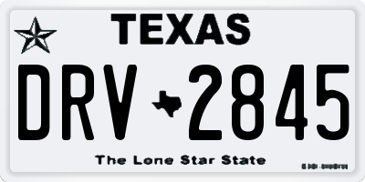 TX license plate DRV2845