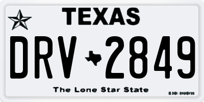 TX license plate DRV2849