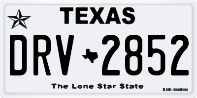 TX license plate DRV2852