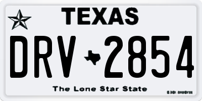 TX license plate DRV2854