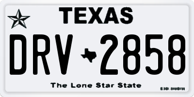 TX license plate DRV2858