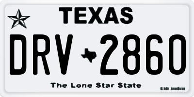 TX license plate DRV2860