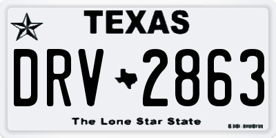 TX license plate DRV2863