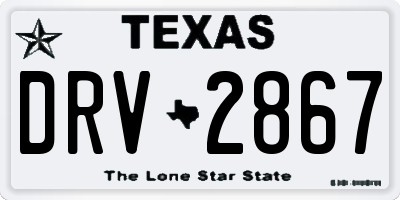 TX license plate DRV2867