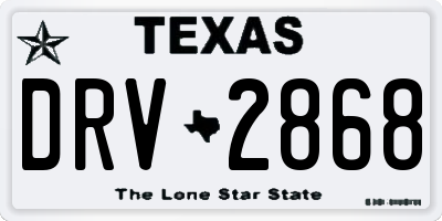 TX license plate DRV2868