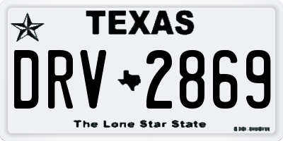 TX license plate DRV2869