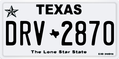 TX license plate DRV2870