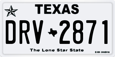 TX license plate DRV2871