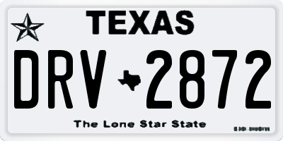 TX license plate DRV2872