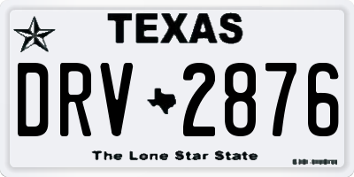 TX license plate DRV2876