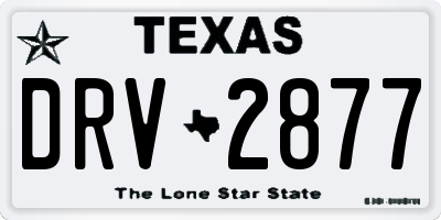 TX license plate DRV2877