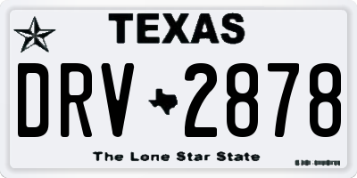 TX license plate DRV2878