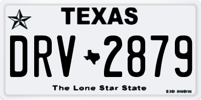 TX license plate DRV2879