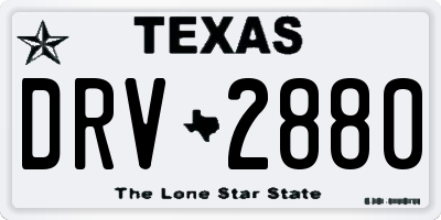 TX license plate DRV2880