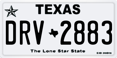 TX license plate DRV2883