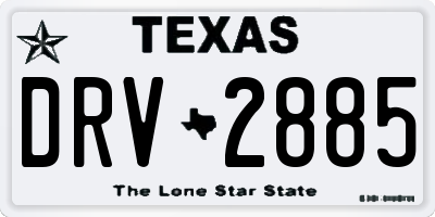 TX license plate DRV2885