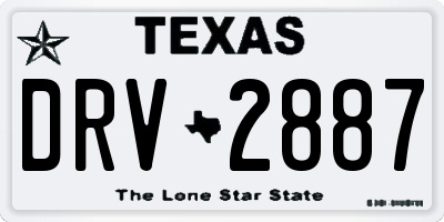 TX license plate DRV2887