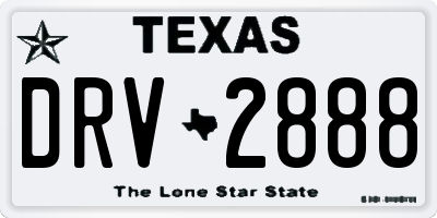 TX license plate DRV2888