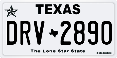 TX license plate DRV2890