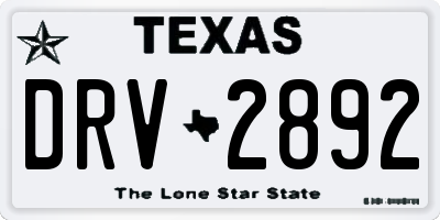 TX license plate DRV2892