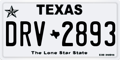 TX license plate DRV2893