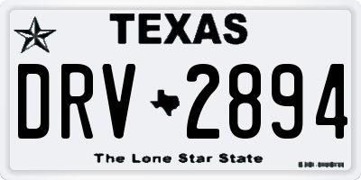 TX license plate DRV2894
