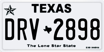 TX license plate DRV2898