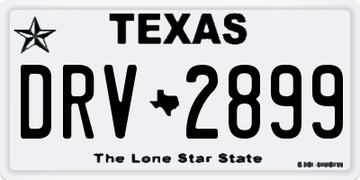 TX license plate DRV2899