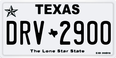 TX license plate DRV2900