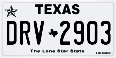 TX license plate DRV2903