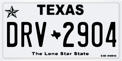 TX license plate DRV2904