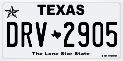 TX license plate DRV2905