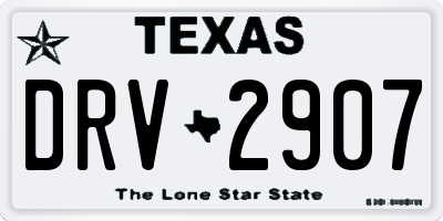 TX license plate DRV2907
