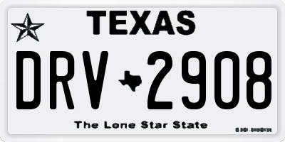 TX license plate DRV2908