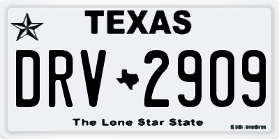 TX license plate DRV2909