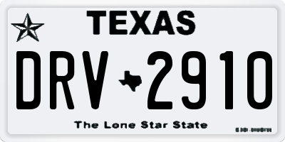 TX license plate DRV2910