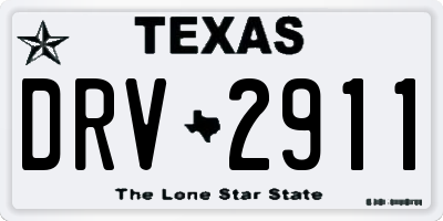 TX license plate DRV2911