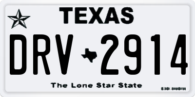 TX license plate DRV2914