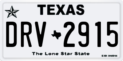 TX license plate DRV2915